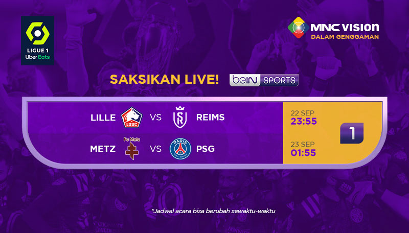 Jadwal Ligue 1 Prancis, 22 dan 23 September 2021